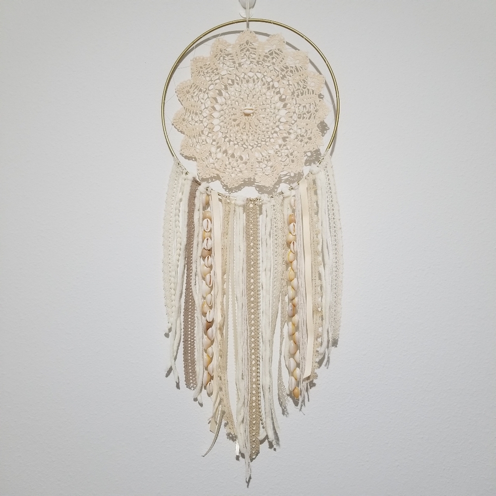 🌸 Medium One-of-a-kind Handmade Coastal Boho Dream Catcher Wall Home Decor